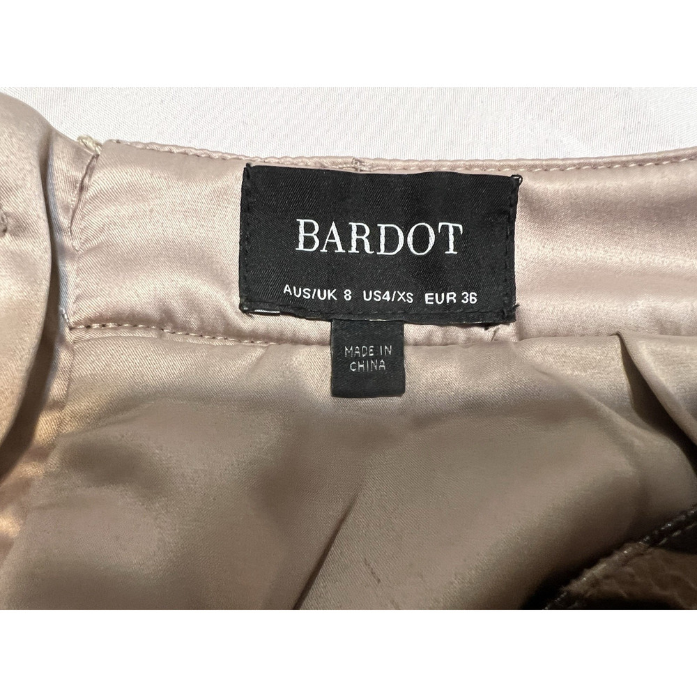 BARDOT Aritzia ALEXIS ANIMAL Print brown mini Skirt Faux Leather Small Size 4 - Picture 6 of 8